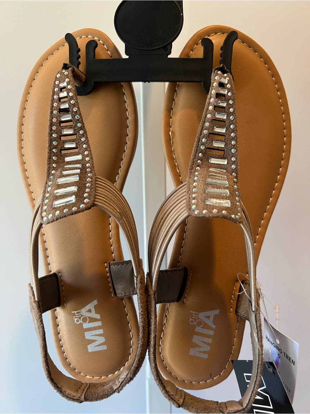 NWT Mia Girl Almeria Taupe Rhinestone Slingback Sandals Size 8